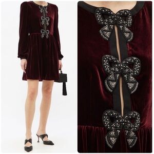 Saloni Camille Bow Embellished Dress